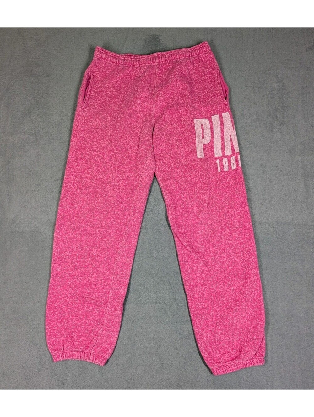 Pink Victorias Secret Womens XS Pink 1986 Sweatpants Jogger Logo Lounge Athletic